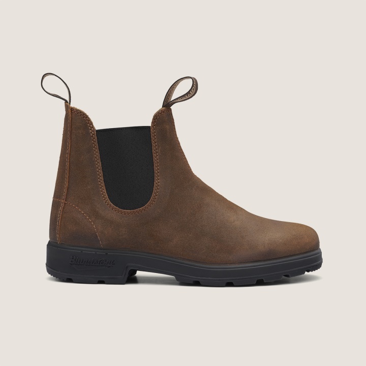 Blundstone Men Originals تشيلسي جزمة التبغ من جلد الغزال