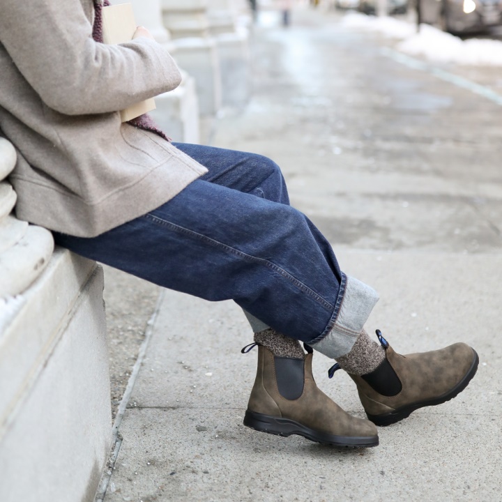 جزمة تشيلسي الحرارية لجميع التضاريس للسيدات بلون بني ريفي